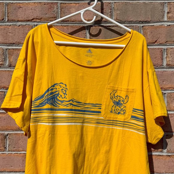 Disney Resorts Stitch Summer T-Shirt 2X - Yellow, Women's, Loose Fit - Picture 1 of 6